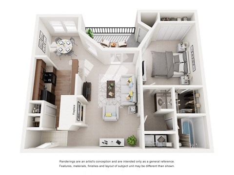 Magnolia 1 Bed 1 Bath 739 Sq. Ft. Floor Plans at Woodland Hills, Irving, TX, 75062